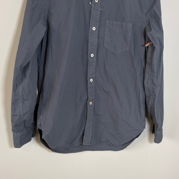 BUCK MASON Skyline Poplin Cotton Button Down Shirt Dark Grey Sz S NEW - Picture 7 of 15